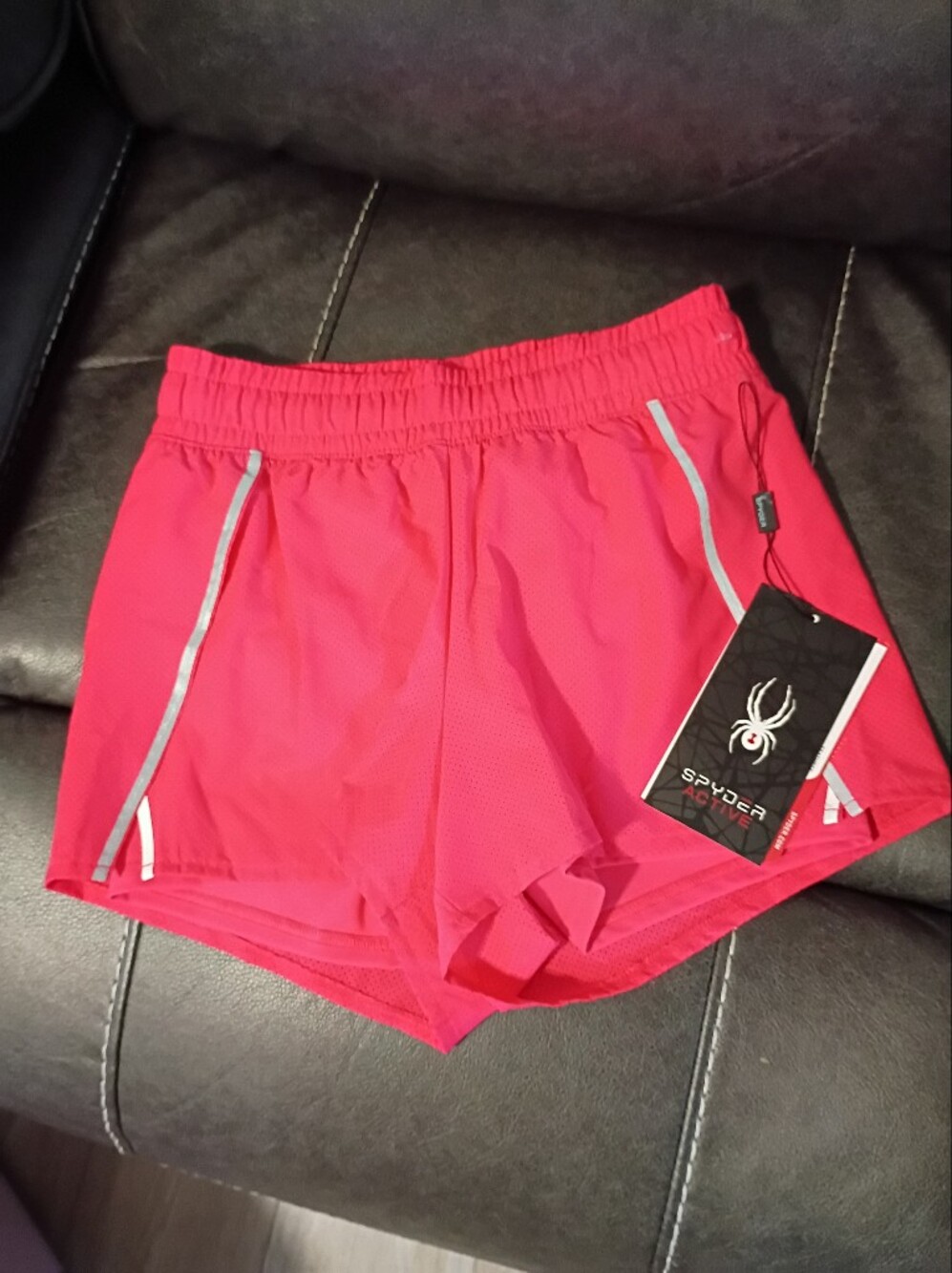 Spyder Women's Bright Pink Athletic Shorts with Reflective Trim